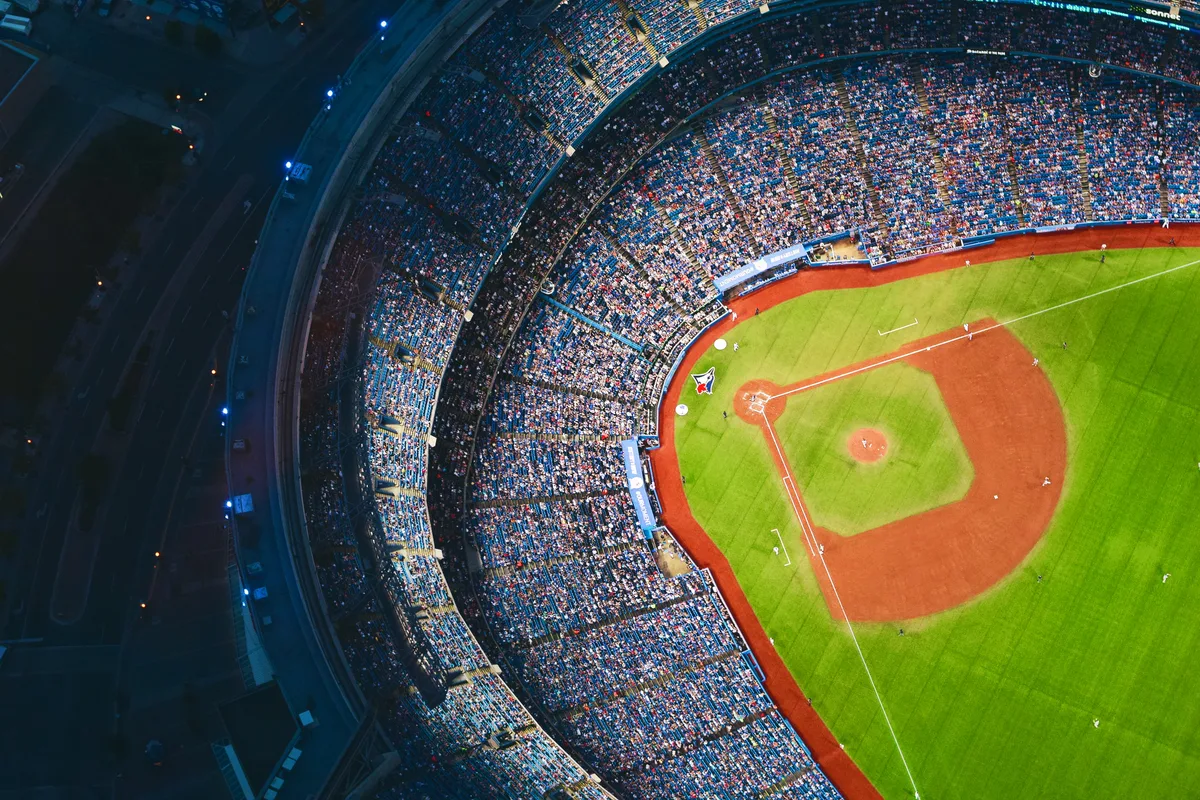 Blue Jays vs Diamondbacks match player stats: aerial view of Rogers Centre, home of the Toronto Blue Jays