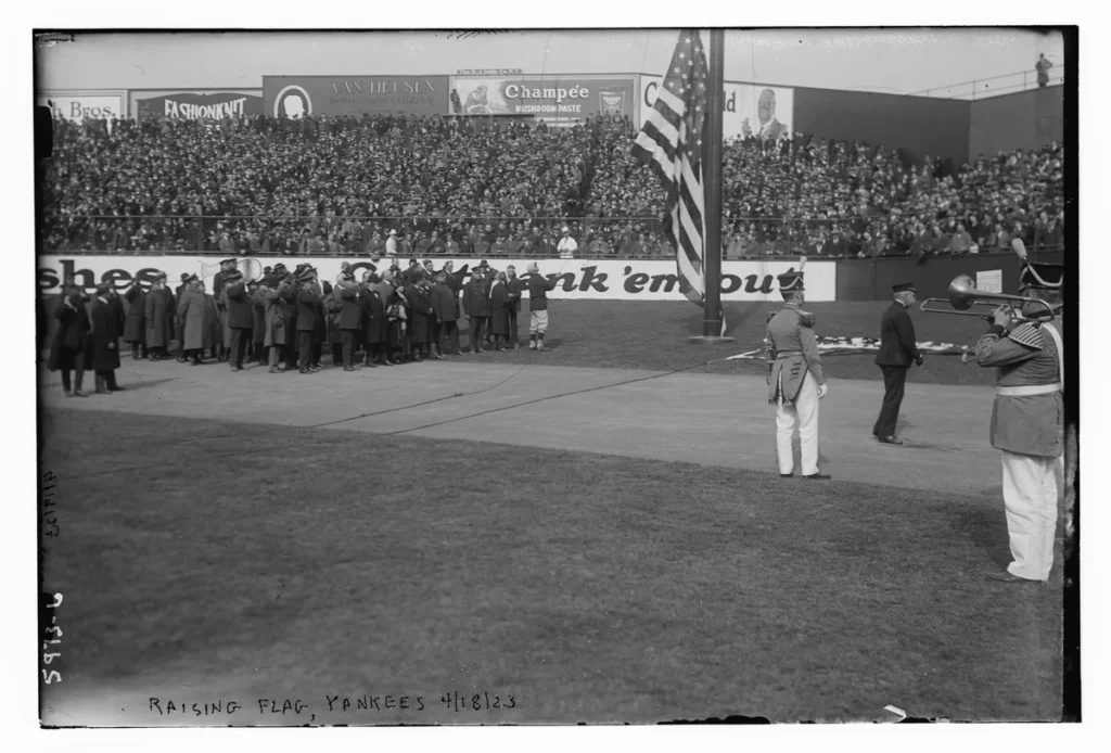 Opening Day crowd at Yankee Stadium in 1923, over a century before MLB Opening Day 2027